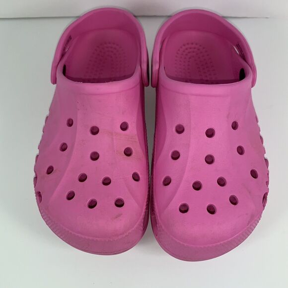 Crocs Women's Size 7 Pink Classic Slip On Clogs Shoes Men's Size 5 - Picture 1 of 9